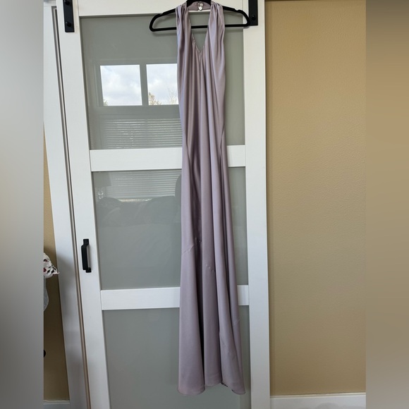 Show Me Your Mumu Jasmine Halter Satin Maxi Dress in Dusty Purple Luxe Satin - Picture 3 of 6